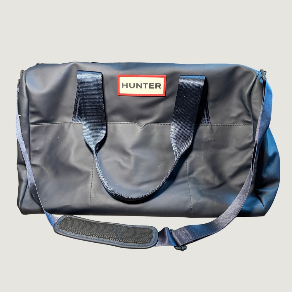 Hunter x Target Unisex Duffle Bag Large Navy Blue Rubberized 20th Anniversary